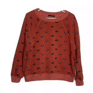 Wildfox Sweatshirt Small Lip Service Pink Pullover
